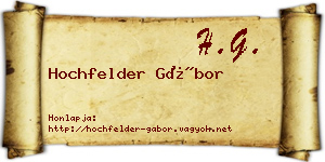 Hochfelder Gábor névjegykártya